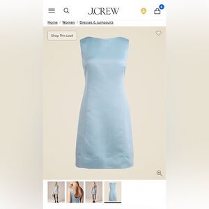 J Crew - size 10 tall - blue satin dress - NWT
